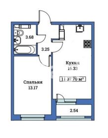 Квартира 37,7 м², 1-комнатная - изображение 1