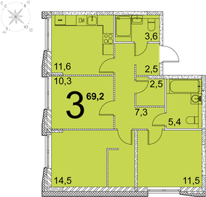 75,8 м², 3-комнатная квартира 9 870 644 ₽ - изображение 33