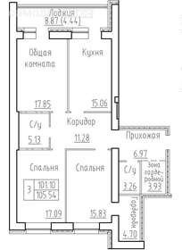 100,4 м², 3-комнатная квартира 11 500 000 ₽ - изображение 57