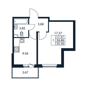 36,4 м², 1-комнатная квартира 5 596 888 ₽ - изображение 91
