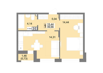 33,9 м², 1-комнатная квартира 4 200 000 ₽ - изображение 66