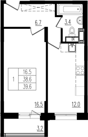 39,4 м², 1-комнатная квартира 7 700 000 ₽ - изображение 35