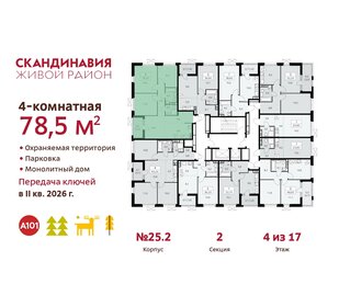 78,3 м², 4-комнатная квартира 20 230 004 ₽ - изображение 17
