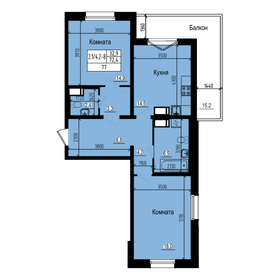 Квартира 77 м², 2-комнатная - изображение 1