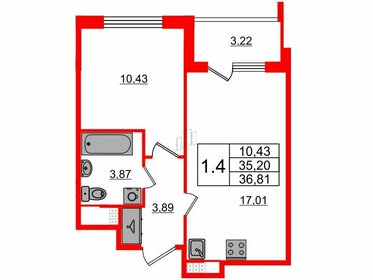 Квартира 35,2 м², 1-комнатная - изображение 1