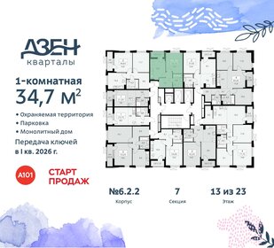 34,7 м², 1-комнатная квартира 9 881 494 ₽ - изображение 17