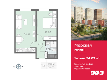 35,5 м², 1-комнатная квартира 6 200 000 ₽ - изображение 69