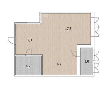 Квартира 38,2 м², 2-комнатная - изображение 1