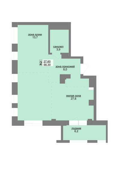 49,2 м², 2-комнатная квартира 9 952 875 ₽ - изображение 32