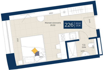 23,2 м², 1-комнатные апартаменты 11 585 000 ₽ - изображение 10