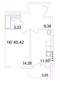 44,7 м², 1-комнатная квартира 2 500 000 ₽ - изображение 28