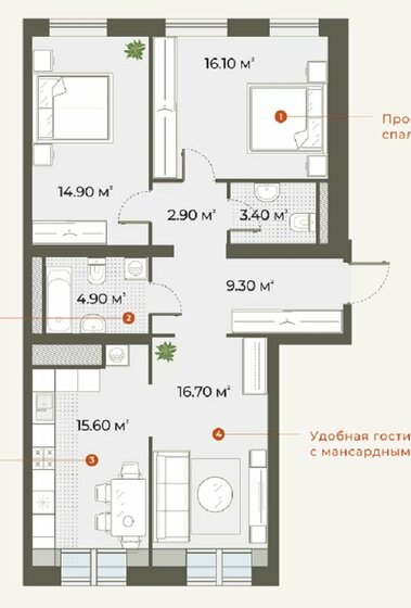 83,8 м², 3-комнатная квартира 25 145 000 ₽ - изображение 1