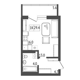 Квартира 29,4 м², 1-комнатная - изображение 2