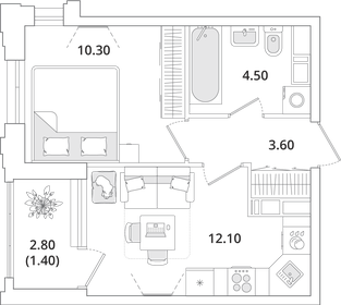 31,8 м², квартира-студия 7 000 000 ₽ - изображение 115