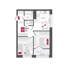 47,3 м², 2-комнатная квартира 6 599 000 ₽ - изображение 33