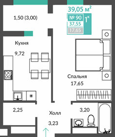 Квартира 37,6 м², 1-комнатная - изображение 1