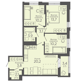 70,4 м², 3-комнатная квартира 4 490 000 ₽ - изображение 90