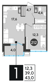 43 м², 1-комнатная квартира 7 684 100 ₽ - изображение 24