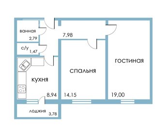 Квартира 54,3 м², 2-комнатная - изображение 1