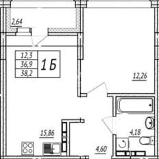 Квартира 39,5 м², 1-комнатная - изображение 3