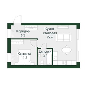 46 м², 1-комнатная квартира 5 566 000 ₽ - изображение 11