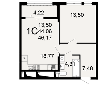 45 м², 1-комнатная квартира 5 150 000 ₽ - изображение 30