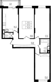 80,3 м², 3-комнатная квартира 12 434 455 ₽ - изображение 13