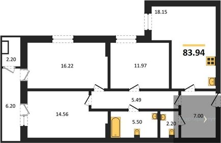 83,9 м², 3-комнатная квартира 10 424 240 ₽ - изображение 27