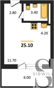 Квартира 25,1 м², студия - изображение 1