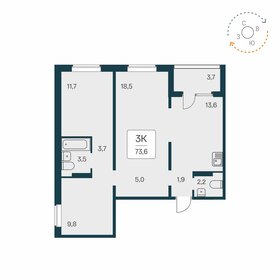 72,2 м², 3-комнатная квартира 7 750 000 ₽ - изображение 34