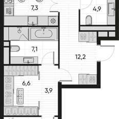 Квартира 88,3 м², 3-комнатная - изображение 2