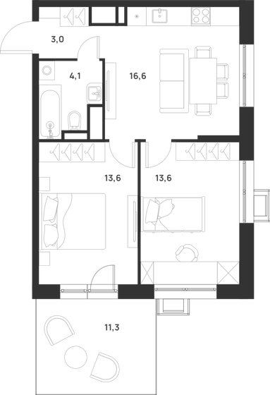 54,3 м², 2-комнатная квартира 14 544 363 ₽ - изображение 46