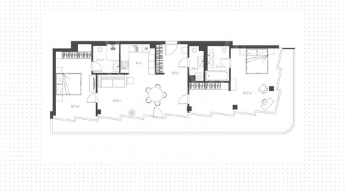 Квартира 90 м², 2-комнатные - изображение 1