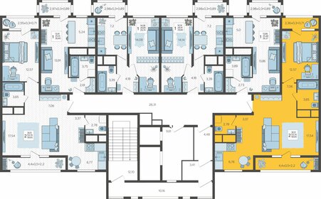 60 м², 2-комнатная квартира 3 800 000 ₽ - изображение 114