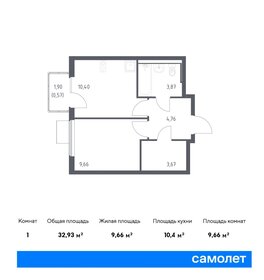 Квартира 32,9 м², 1-комнатная - изображение 1