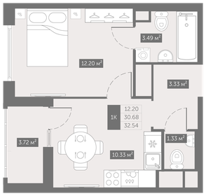 32 м², 1-комнатная квартира 4 000 000 ₽ - изображение 101