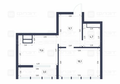 Квартира 47,1 м², 1-комнатная - изображение 1