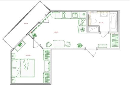 Квартира 31,7 м², 1-комнатная - изображение 1