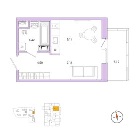 26,1 м², квартира-студия 3 750 000 ₽ - изображение 58