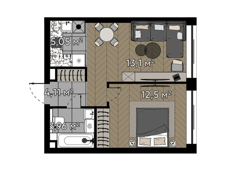 38,7 м², 2-комнатная квартира 23 592 096 ₽ - изображение 1