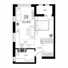 Квартира 51,8 м², 1-комнатная - изображение 1