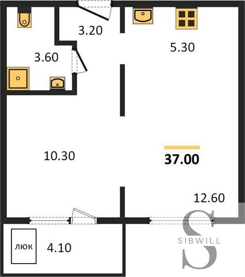 37 м², 2-комнатная квартира 4 700 000 ₽ - изображение 1