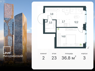 Квартира 36,8 м², 2-комнатная - изображение 1