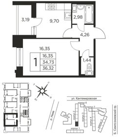 39,2 м², 1-комнатная квартира 14 450 000 ₽ - изображение 23