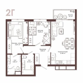 Квартира 65,4 м², 2-комнатная - изображение 1