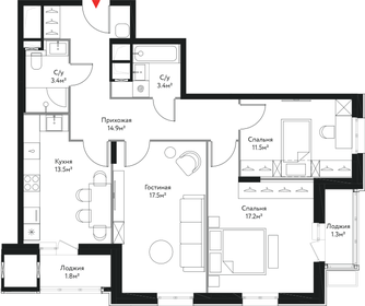 68,4 м², 2-комнатная квартира 8 500 000 ₽ - изображение 18