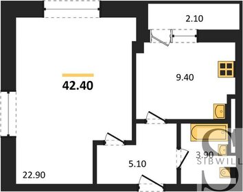 40,5 м², 1-комнатная квартира 3 800 000 ₽ - изображение 31