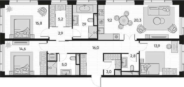 322,8 м², 5-комнатная квартира 180 382 992 ₽ - изображение 109