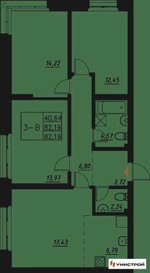 82,2 м², 3-комнатная квартира 13 340 000 ₽ - изображение 1