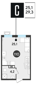Квартира 29,3 м², студия - изображение 2